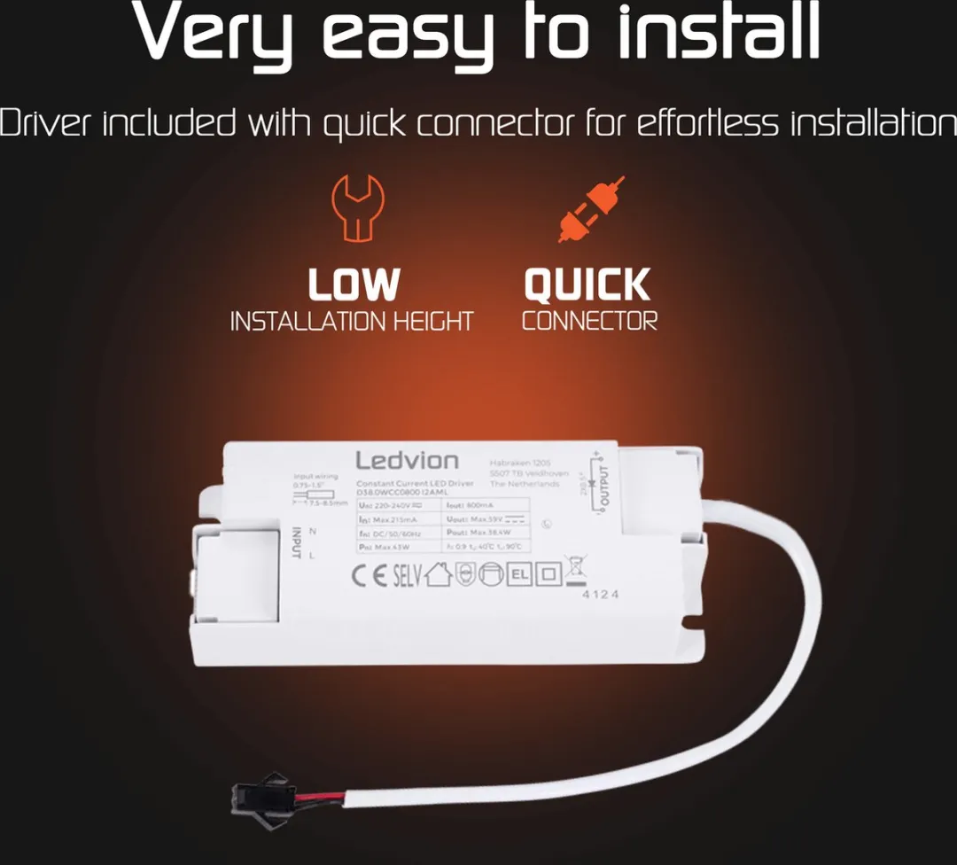 Ledvion LED Paneel 60x30 20W 4000K - afbeelding 6 van 6