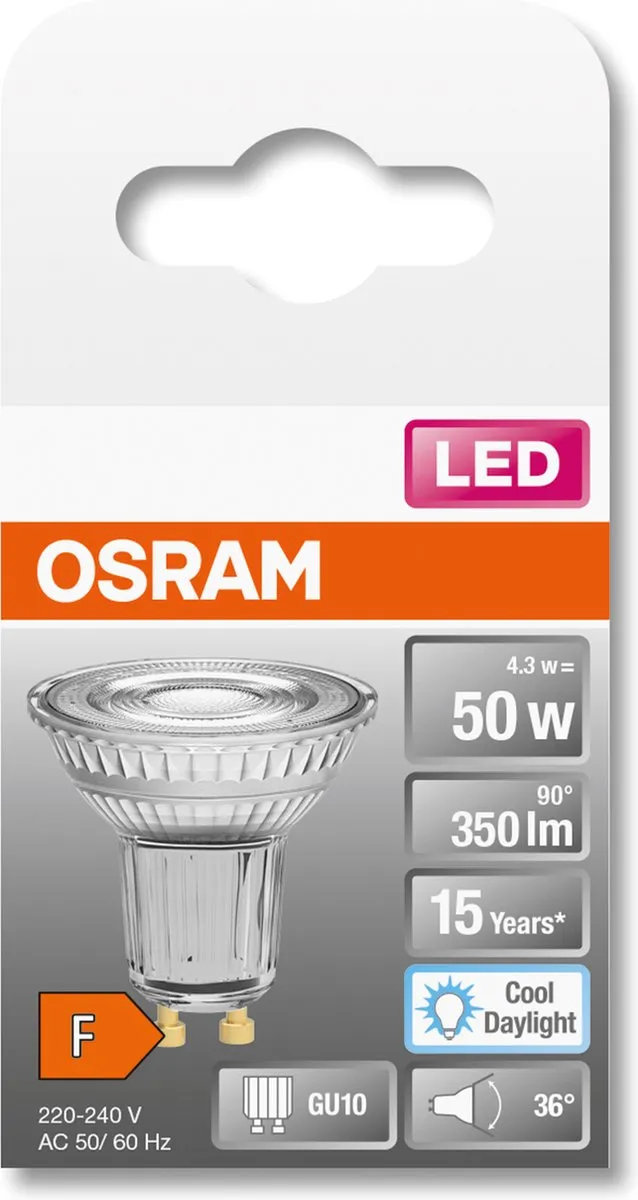 Osram LED Star GU10 4,3W - Koel wit 6500K - afbeelding 6 van 6