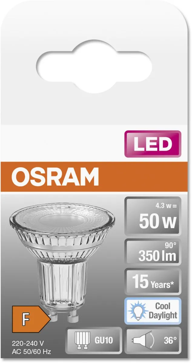Osram LED Star GU10 4,3W - Koel wit 6500K