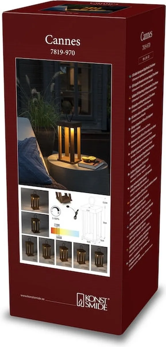Konstsmide Cannes Loungelamp Snoerloos LED 2800K - Corton/Roest