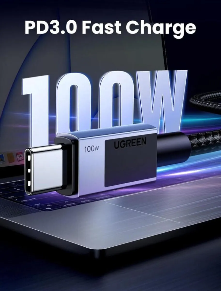UGREEN USB-C Naar USB-C Oplaadkabel 5A - Grijs