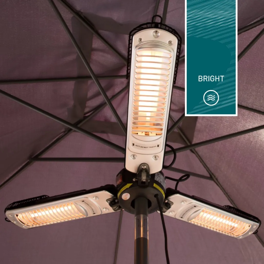 Sunred Parasol Heater 2000W - Zwart/Zilver - 3 standen