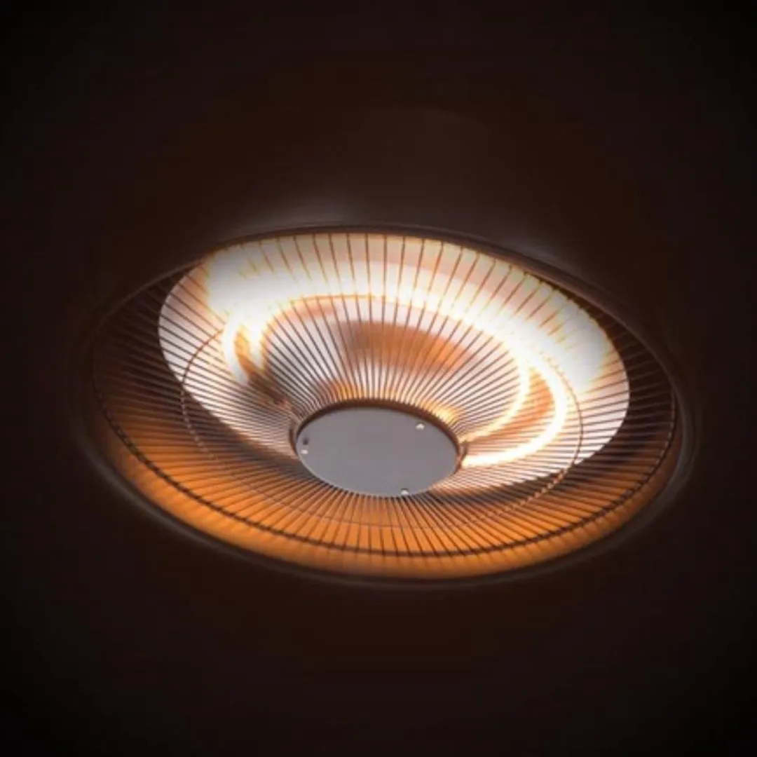 Perel - Hangende Terrasverwarmer - voor Wand, Plafond of Parasol - Terrasverwarming - Heater - Kachel - Patioverwarming - Spatwaterbestendig - Veranda Heater - Warmtelamp voor Terras - 3 Warmtestanden - Warmtestraler - Verwarming - Elektrische Kachel
