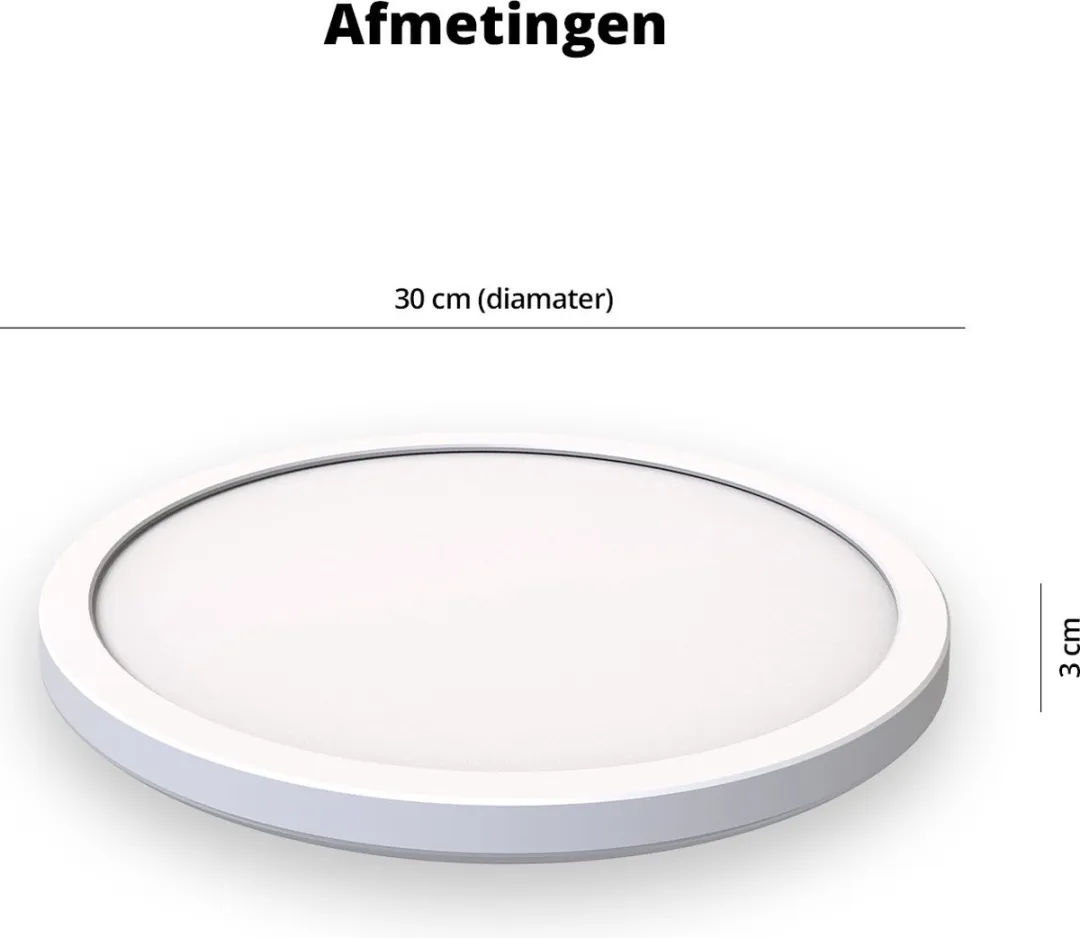 FlinQ Slimme LED Plafondlamp Ø30cm - RGB & Warm Wit