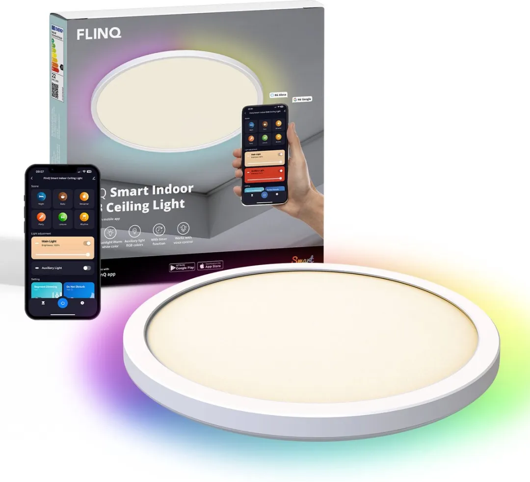 FlinQ Slimme LED Plafondlamp Ø30cm
