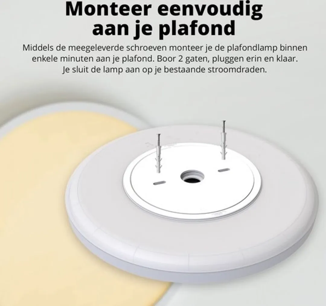 FlinQ Slimme LED Plafondlamp Ø30cm - RGB & Warm Wit