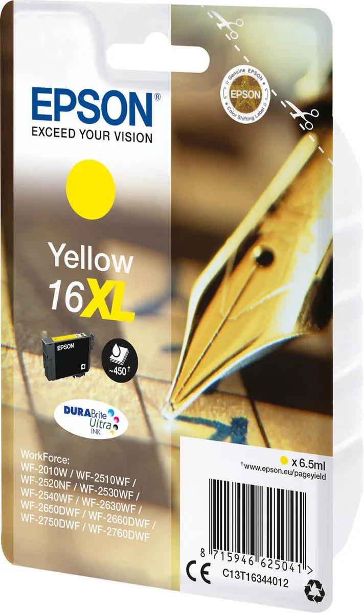 Epson 16XL Geel C13T16344010 - 450 pagina's