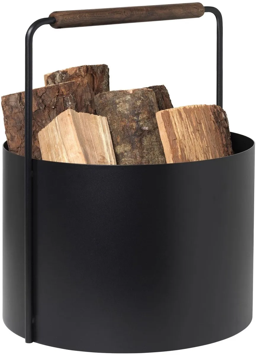 Blomus ASHI Haardhoutmand - 45cm H x 35cm Ø - Bruin