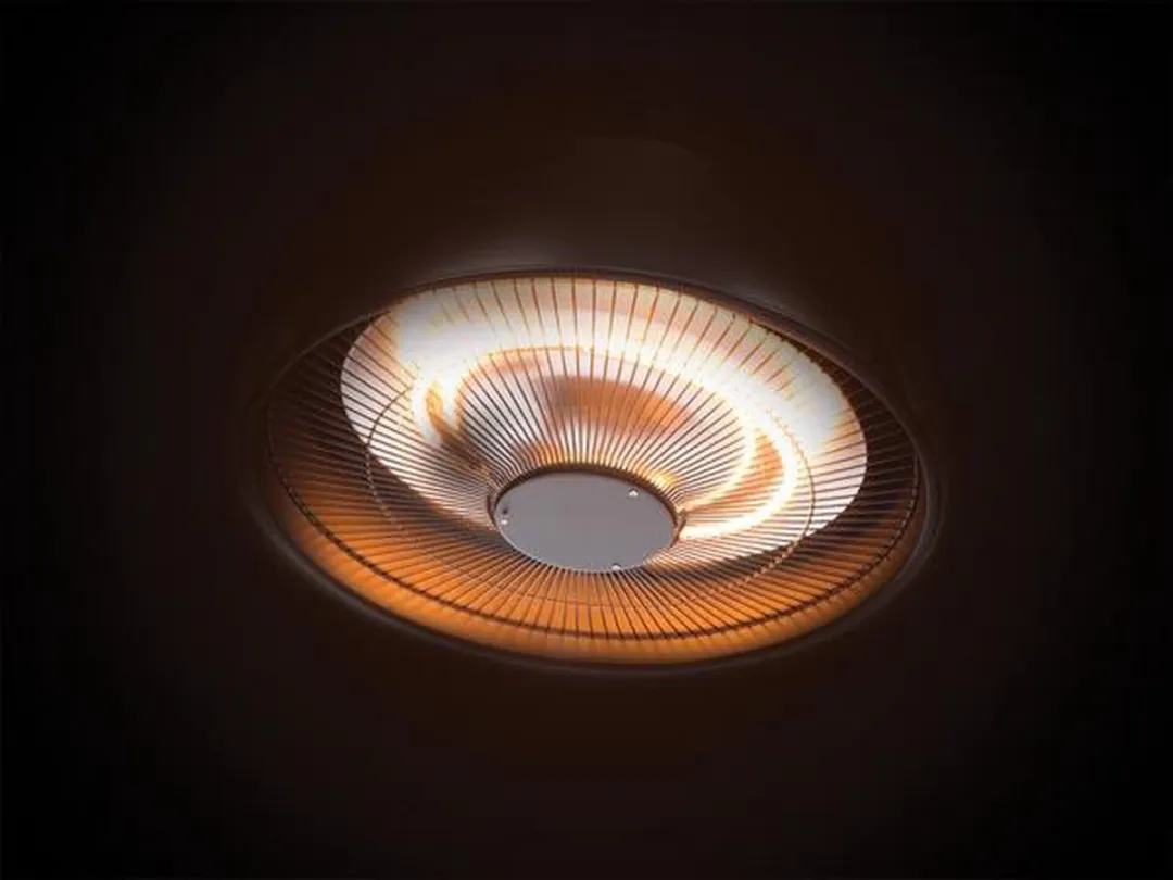 Perel Terrasverwarmer, 1500 W, carbon, plafondmontage, met ketting, 1 warmteniveau, industrieel design, plensdicht, metaal, zwart