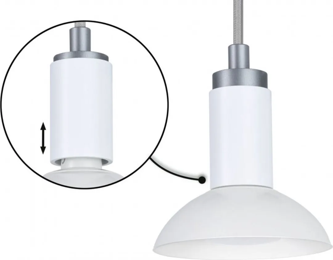 Paulmann Neordic Hanglamp Runa GU10 20W - Wit/Grijs - afbeelding 6 van 6