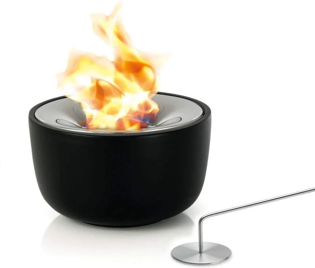 Blomus FUOCO Gelbrander Ø18cm - Gepolijst RVS - Zwart