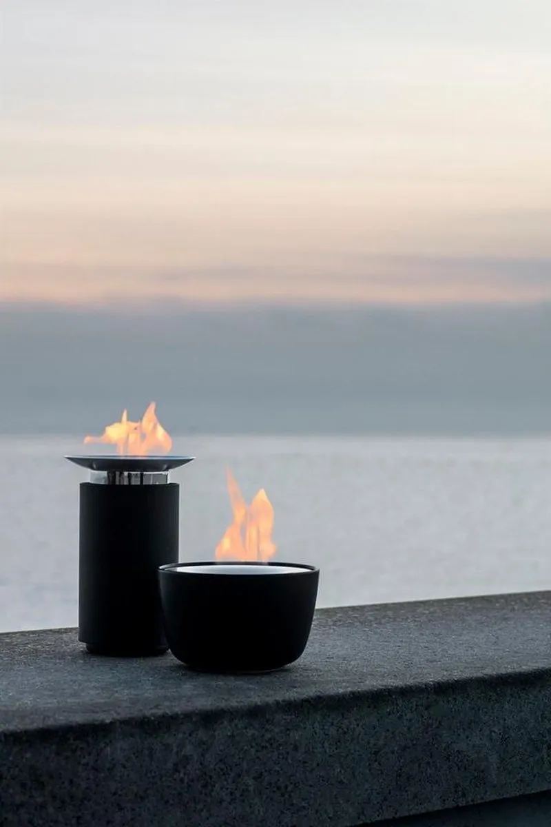 Blomus FUOCO Gelbrander Ø18cm - Gepolijst RVS - Zwart