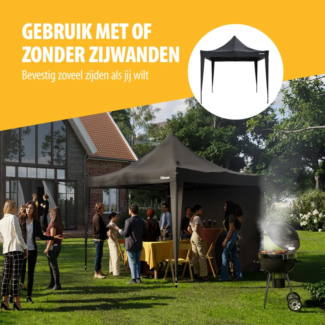 Tristar PT-7810 Partytent 3x3m - Antraciet - Incl. Zandzakken