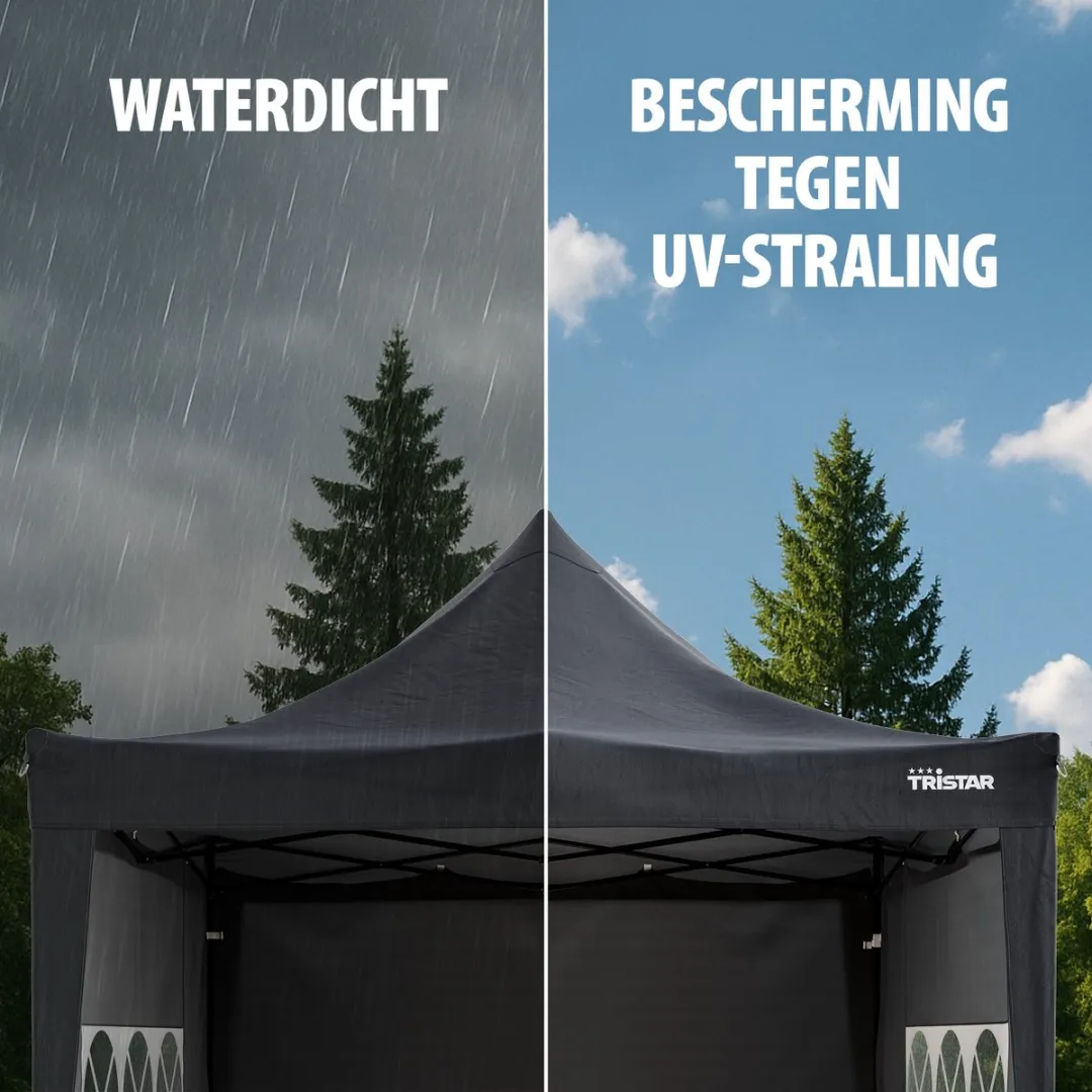 Tristar PT-7810 Partytent 3x3m - Antraciet - Incl. Zandzakken - afbeelding 6 van 6
