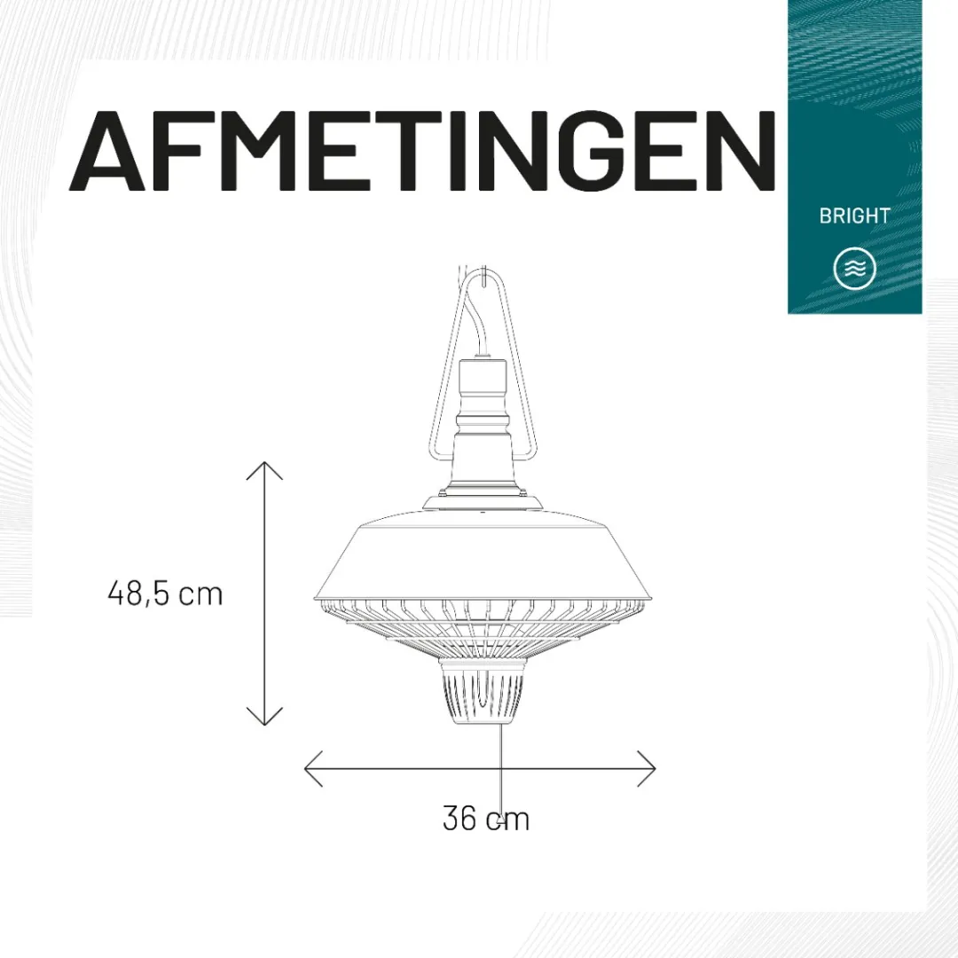Sunred Indus Halogeen Terrasverwarmer 2100W - Zwart