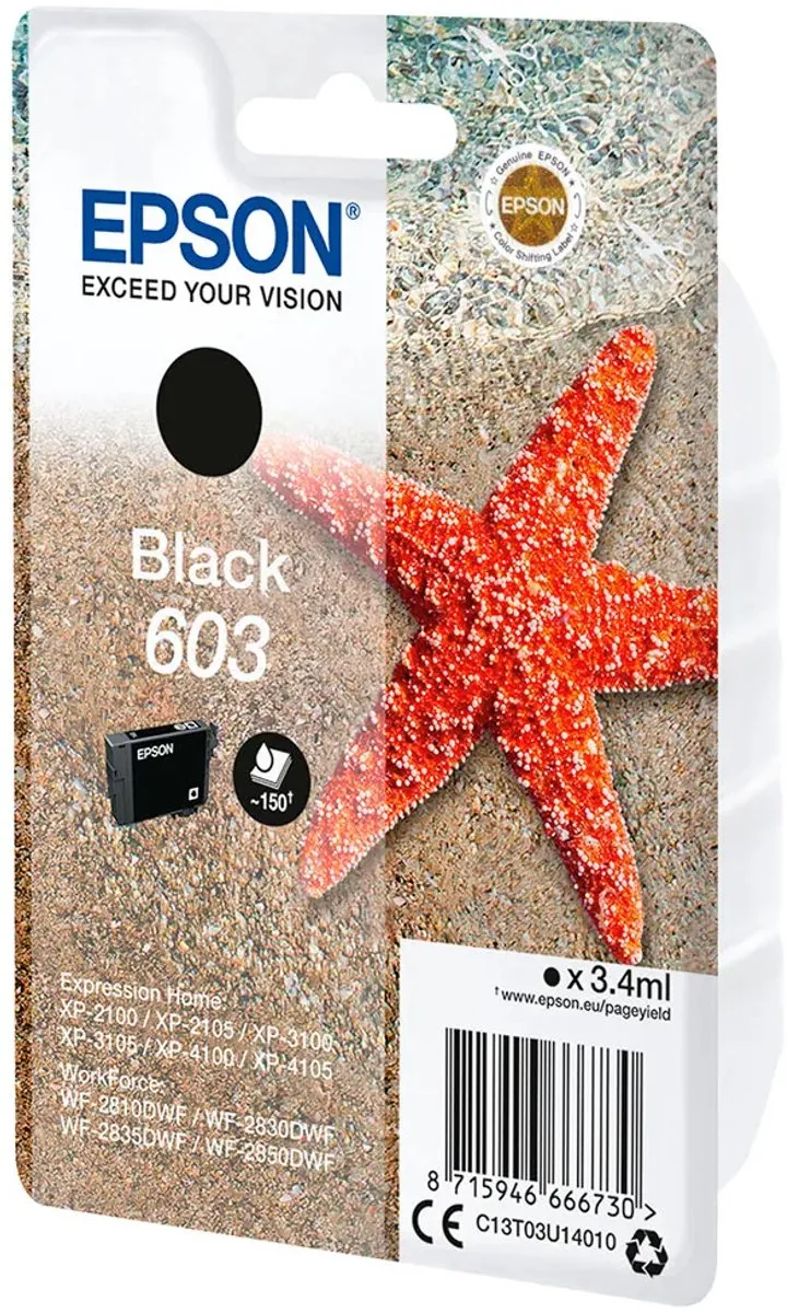 Epson 603 Black Inktpatroon - 130 Pagina's