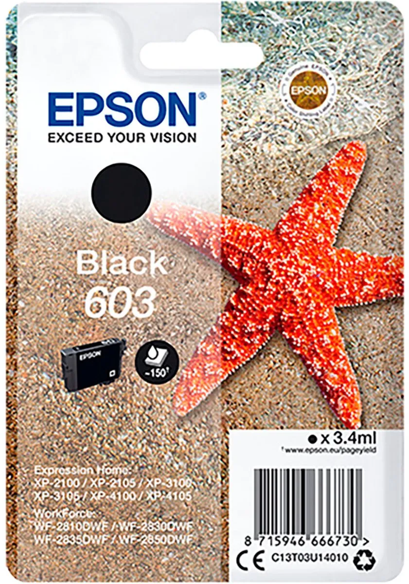 Epson 603 Black Inktpatroon - 130 Pagina's