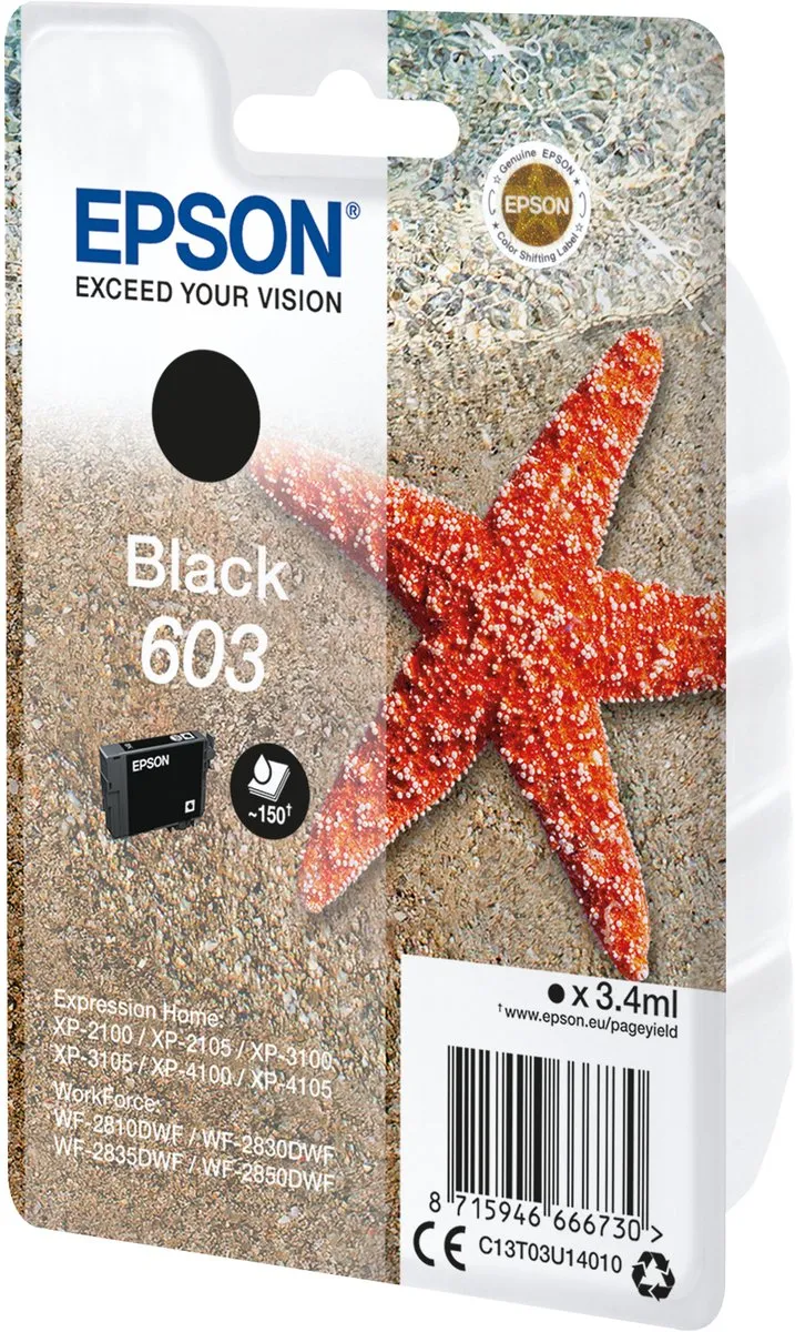 Epson 603 Black Inktpatroon - 130 Pagina's