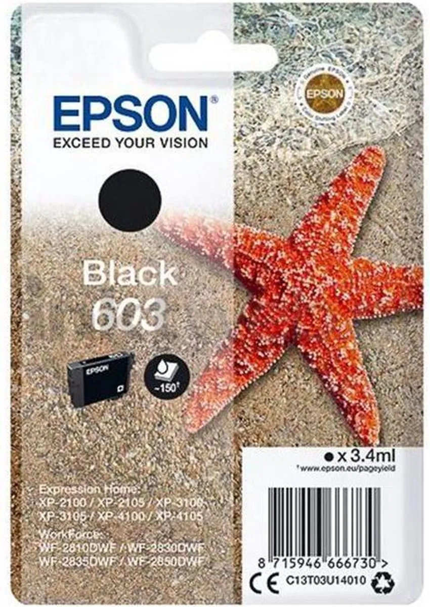 Epson 603 Black Inktpatroon - 130 Pagina's