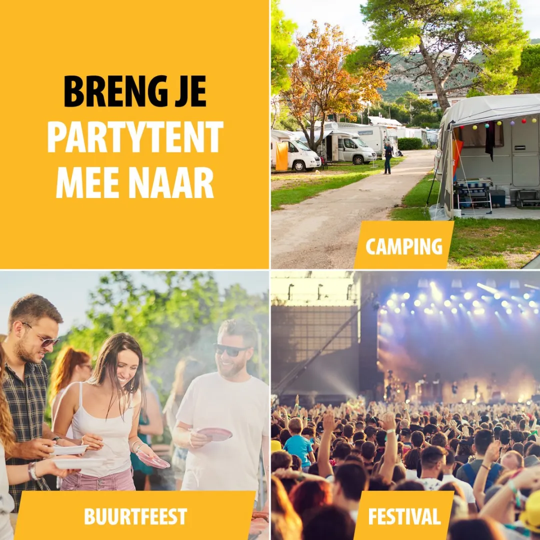 Tristar PT-7809 Partytent 6x3m - Antraciet - 4 Zijkanten