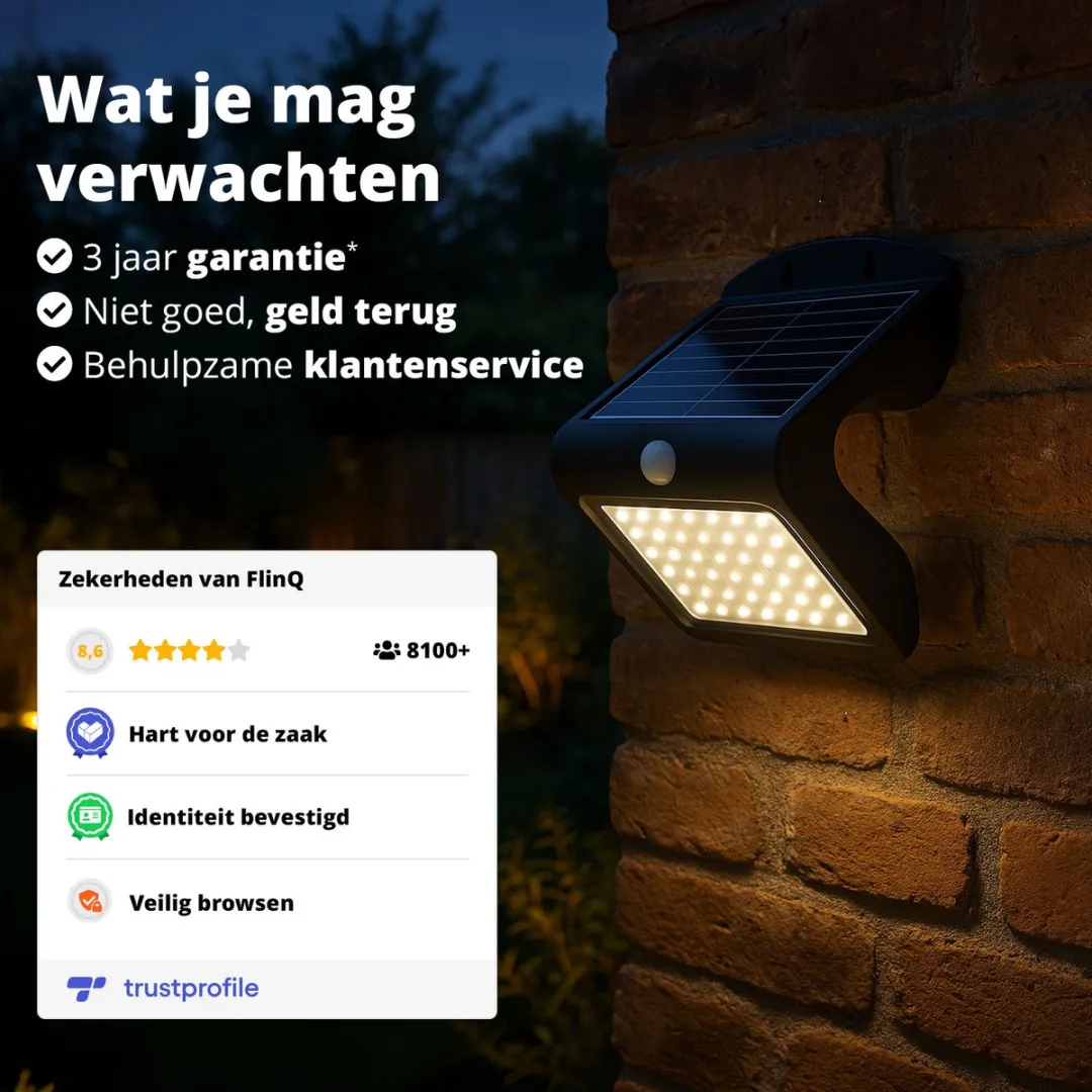 FlinQ Atalanta Solar Wandlamp 2W - 2 Stuks - Zwart