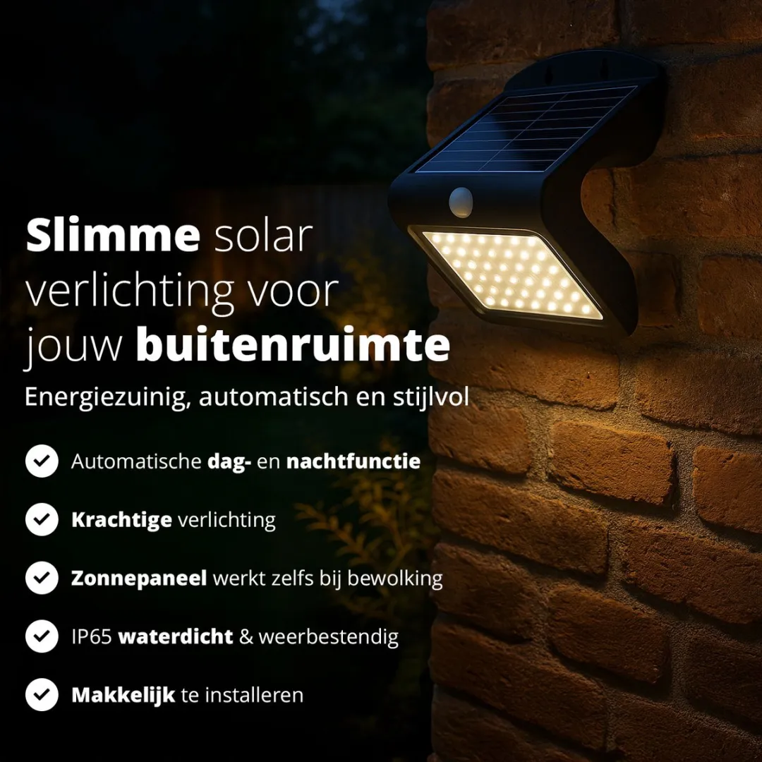 FlinQ Atalanta Solar Wandlamp 2W - 2 Stuks - Zwart