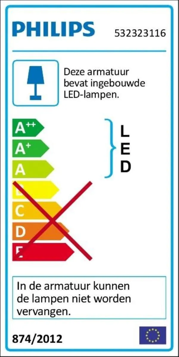Philips myLiving Dyna LED Opbouwspot Wit - 2x3W