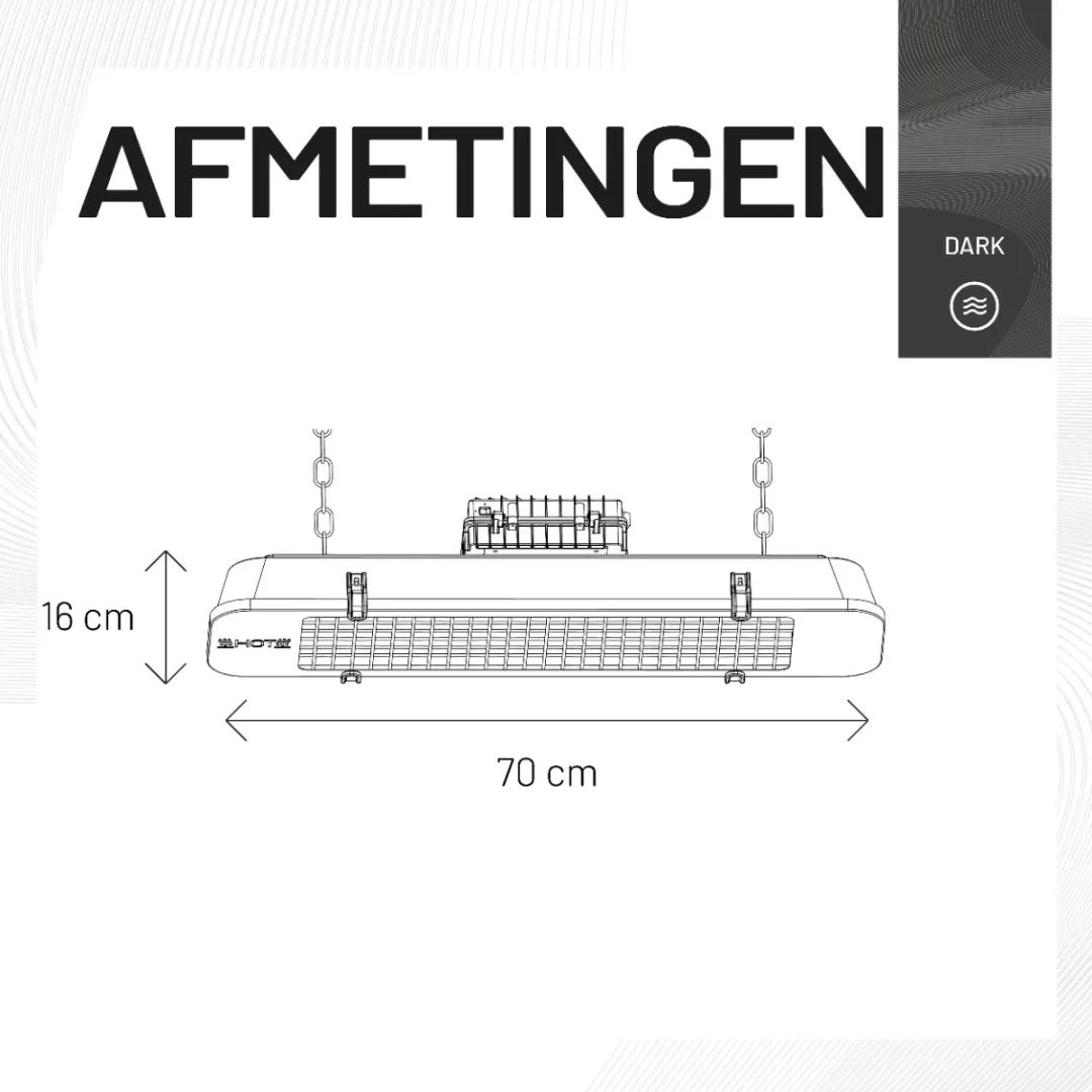 Sunred Dark Terrasverwarmer 2500W - Zwart