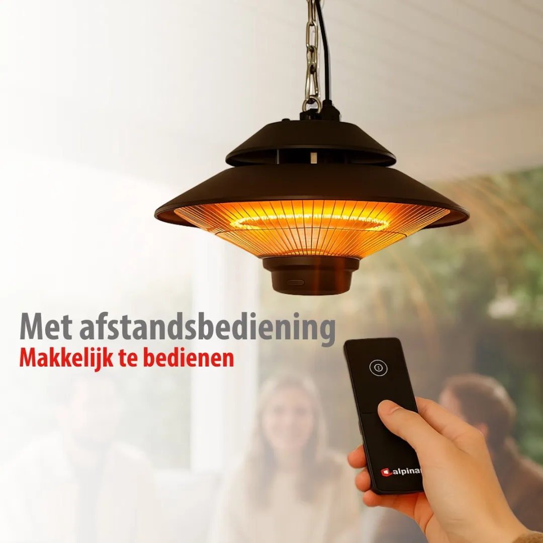 Alpina Heater Terrasverwarmer 1500W - Zwart - afbeelding 6 van 6