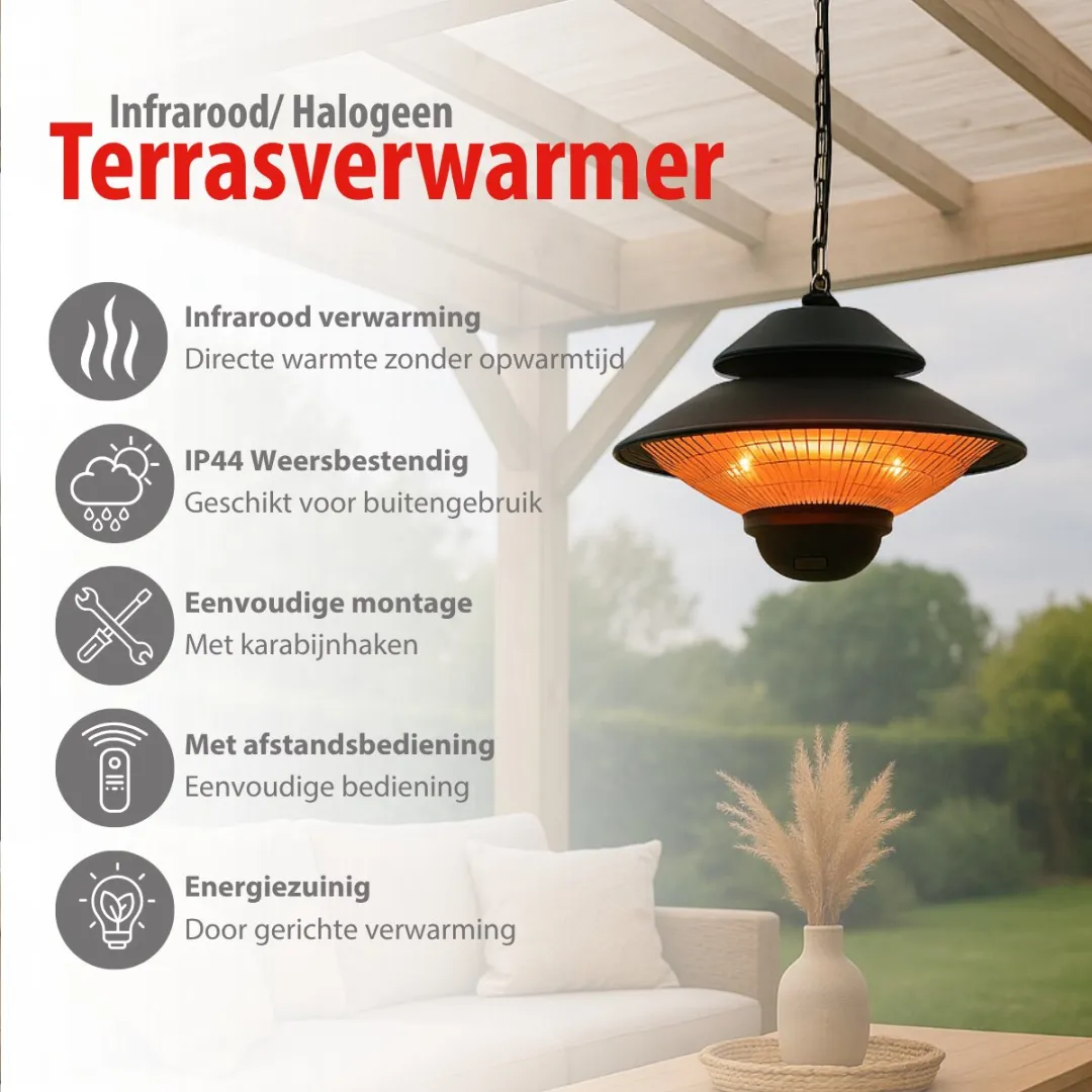 Alpina Heater Terrasverwarmer 1500W - Zwart