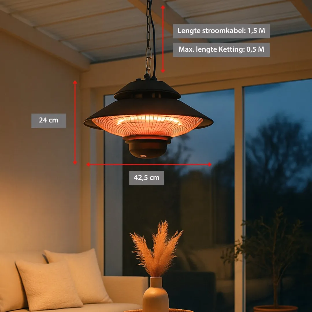 Alpina Heater Terrasverwarmer 1500W - Zwart