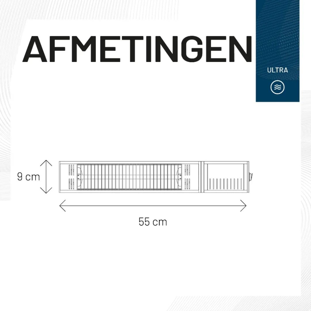 Sunred Fortuna Ultra Wandverwarmer 1500W - Zwart - afbeelding 6 van 6