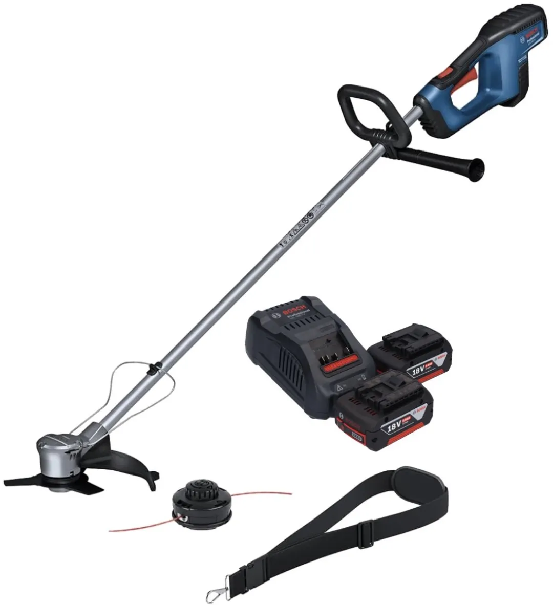 Bosch GFR 18V-23 Professionele accu bosmaaier 18 V 230 mm borstelloos + 2x accu 5.0 Ah + lader