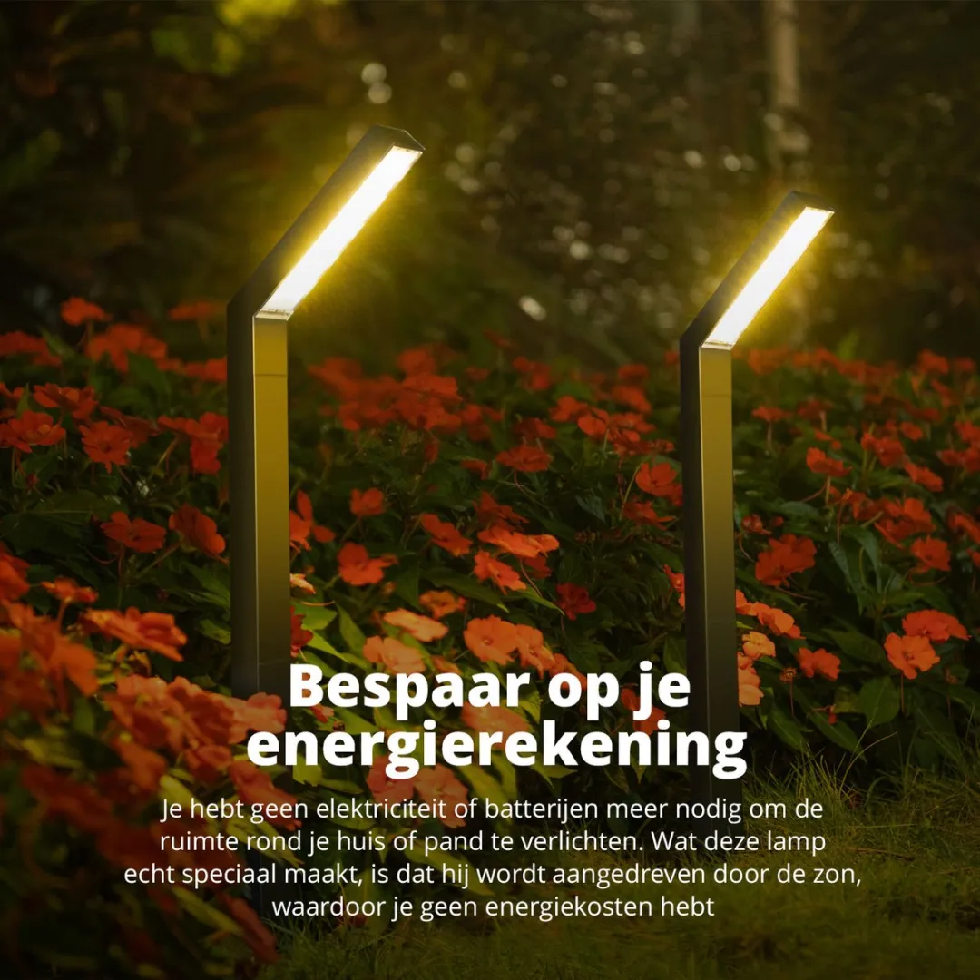 FlinQ Yora Solar Tuinverlichting - 2 Stuks - Zwart