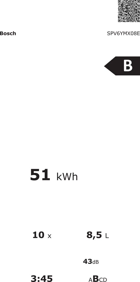 Bosch Serie 6 SPV6YMX08E Inbouwvaatwasser 10 Couverts