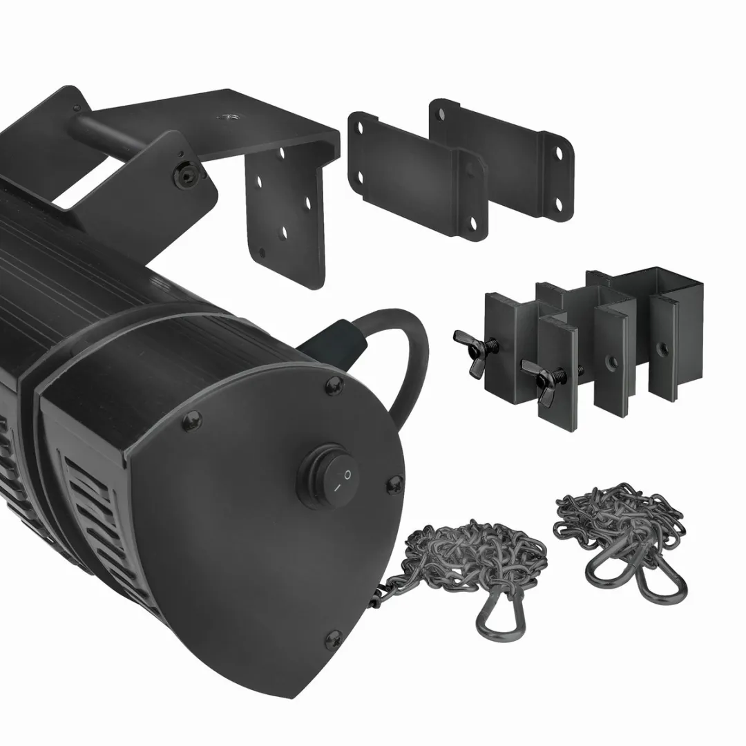 Eurom - Terrasverwarming - Golden 2000 Ultra RCD Zwart - 2000 Watt - Elektrisch - IP65 Spuitwaterdicht / Waterproof - 3 Standen - Hangend