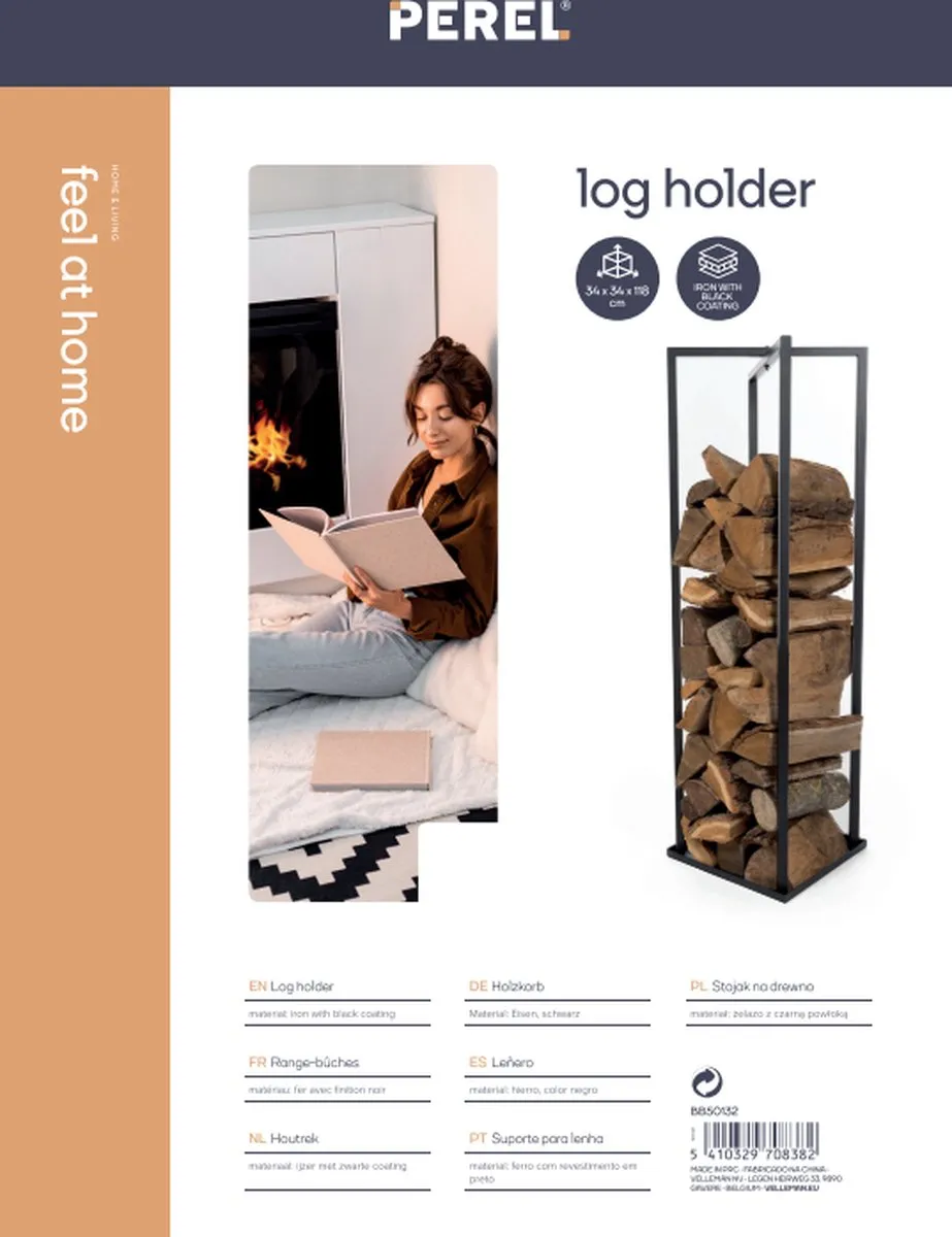Perel Houtrek - 34x34x118cm Zwart - afbeelding 6 van 6