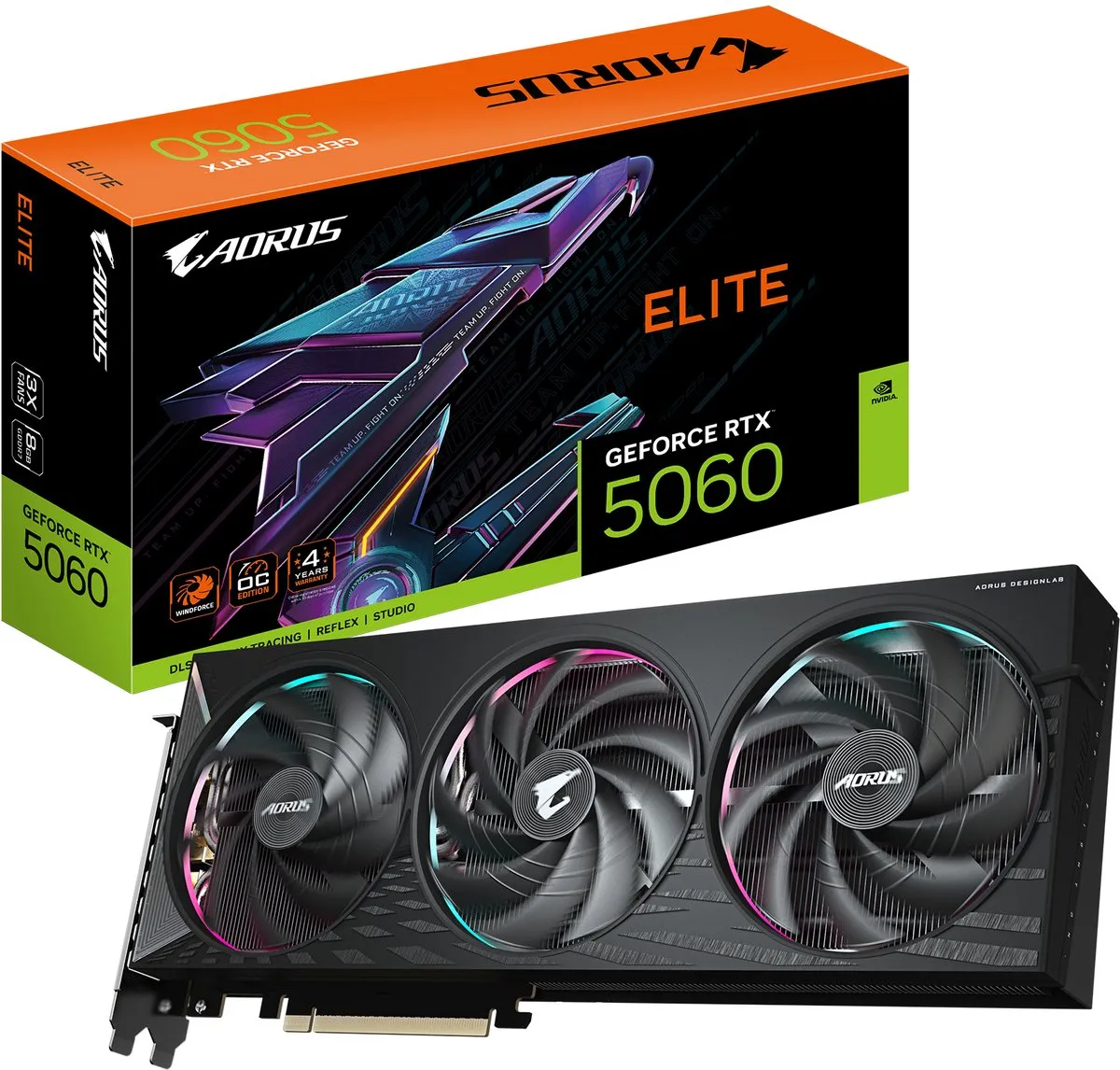 Gigabyte AORUS GeForce RTX 5060 ELITE 8G GV-N5060AORUS E-8GD - Zwart