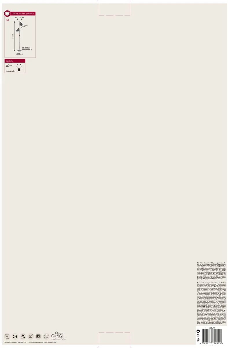 Paulmann Neordic Haldar Staande Lamp - 2x20W Donkergrijs/Chroom - afbeelding 6 van 6