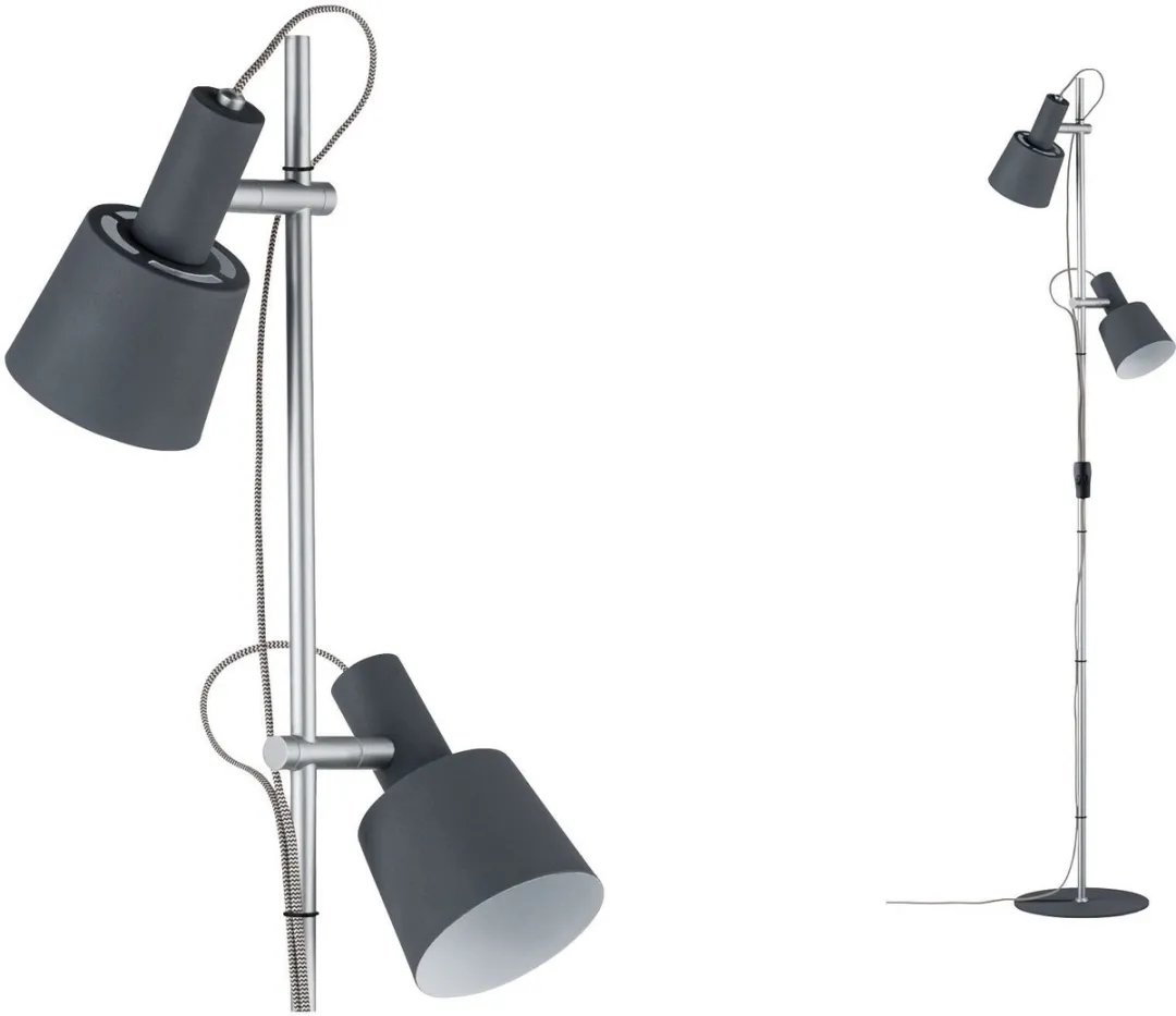 Paulmann Neordic Haldar Staande Lamp - 2x20W Donkergrijs/Chroom