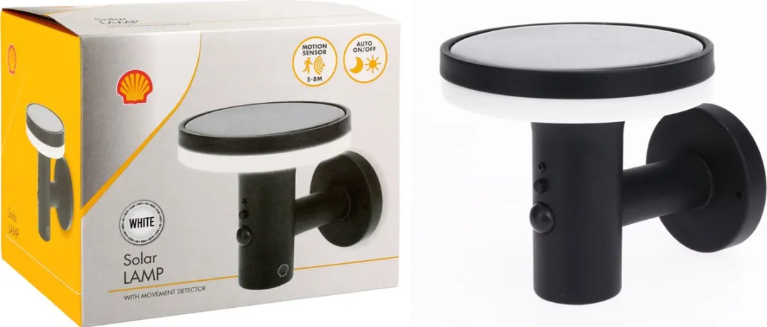Shell Solar Buitenlamp Wandlamp Zwart
