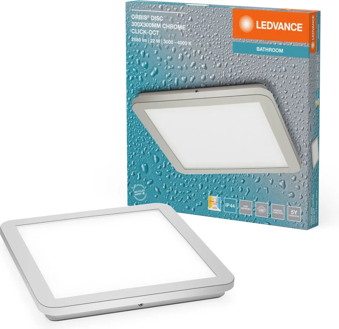 LEDVANCE Orbis Disc Wandlamp 22W 1800lm Click CCT - Chroom