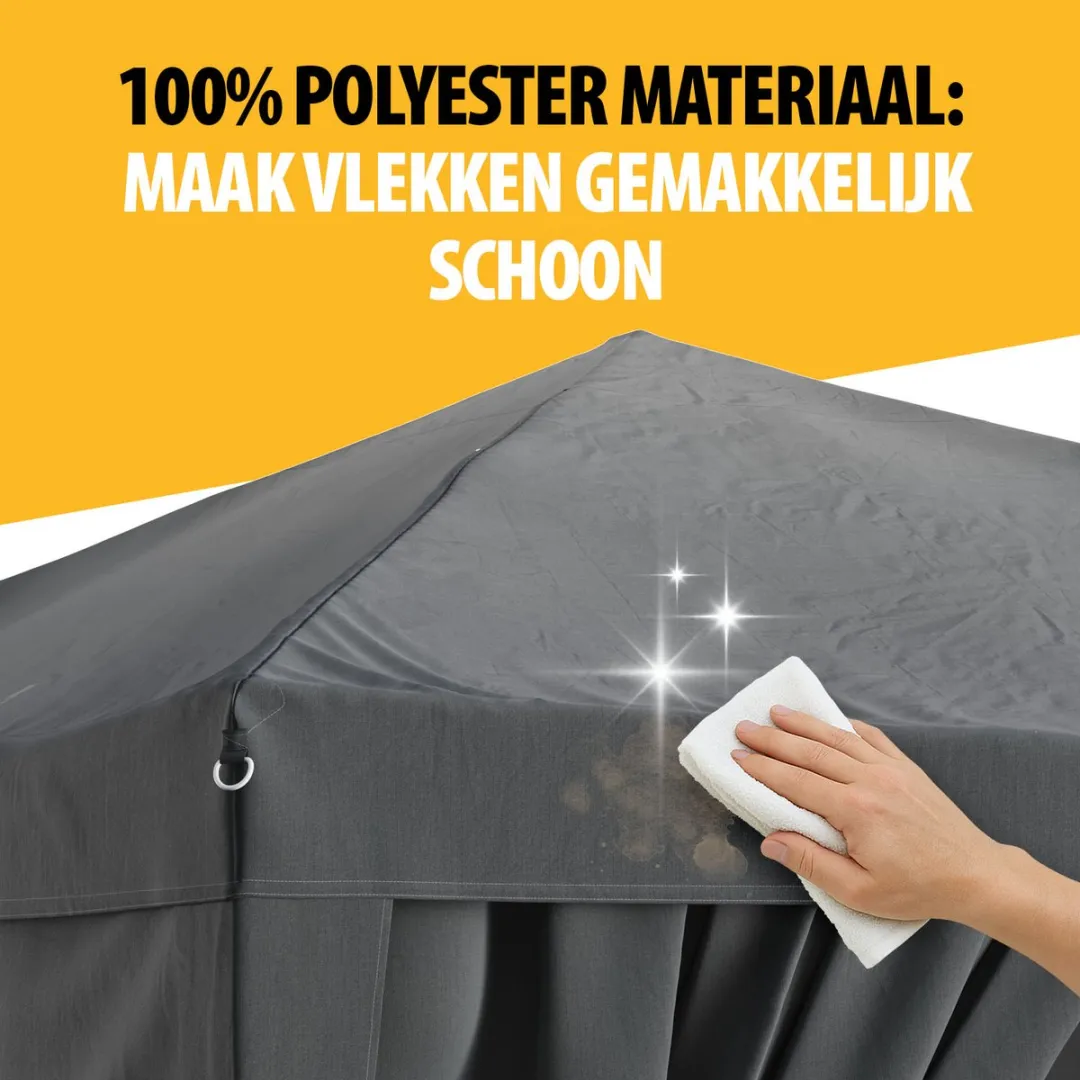 Tristar Partytent 3x4m - PT-7804 - Easy Up - Met Zijwanden - Waterdicht - inclusief Draagtas - Paviljoen - Opvouwbaar - Antraciet