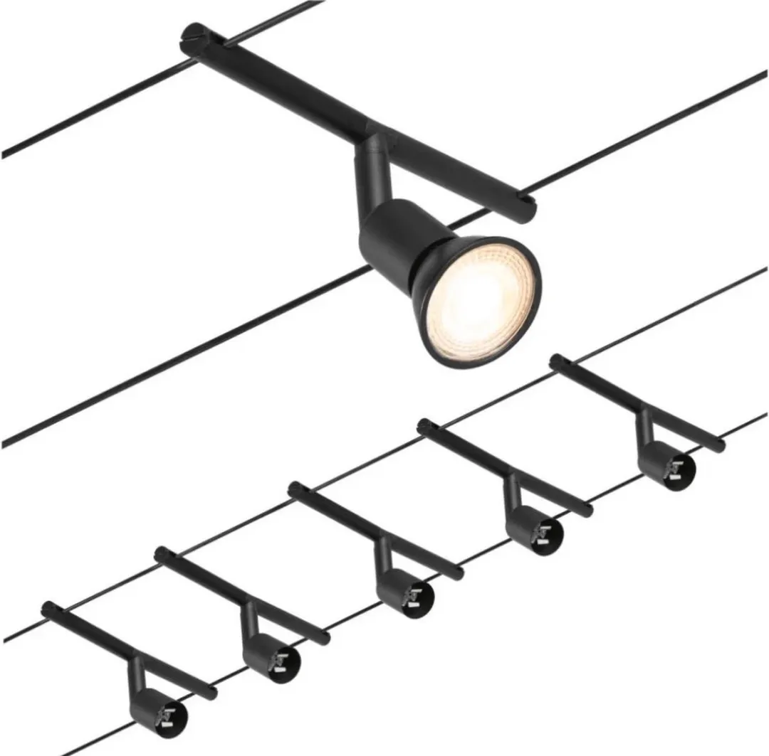 Paulmann Salt Kabelverlichting Basisset 5x10W - Mat Zwart