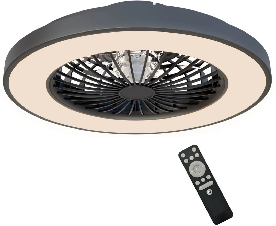 Ledvion Plafondventilator 48W - 49cm - Zwart/Wit - afbeelding 4 van 6