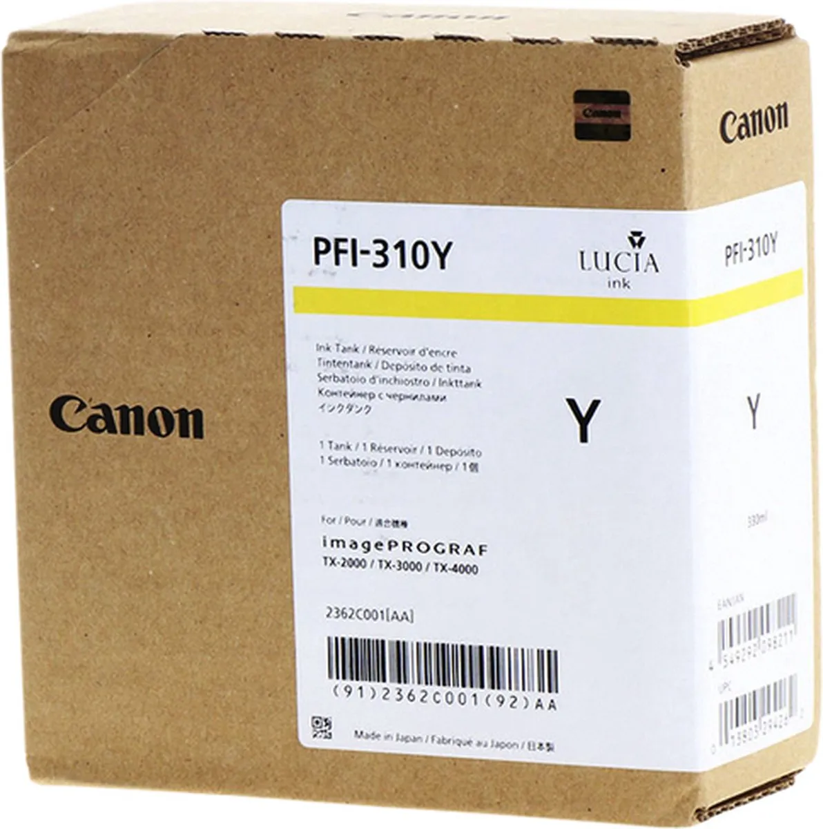 Canon PFI-310Y Inktcartridge Geel - 330ml