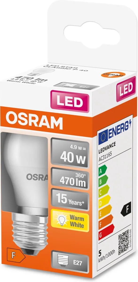 Osram Star LED-lamp E3C6C - 4.9W Warm wit 2700K