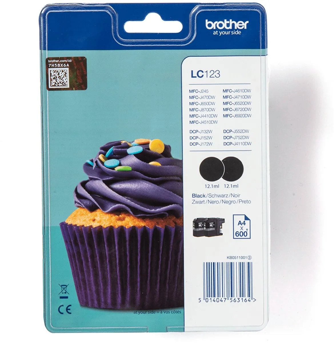 Brother LC-123BKBP2 Inktcartridge