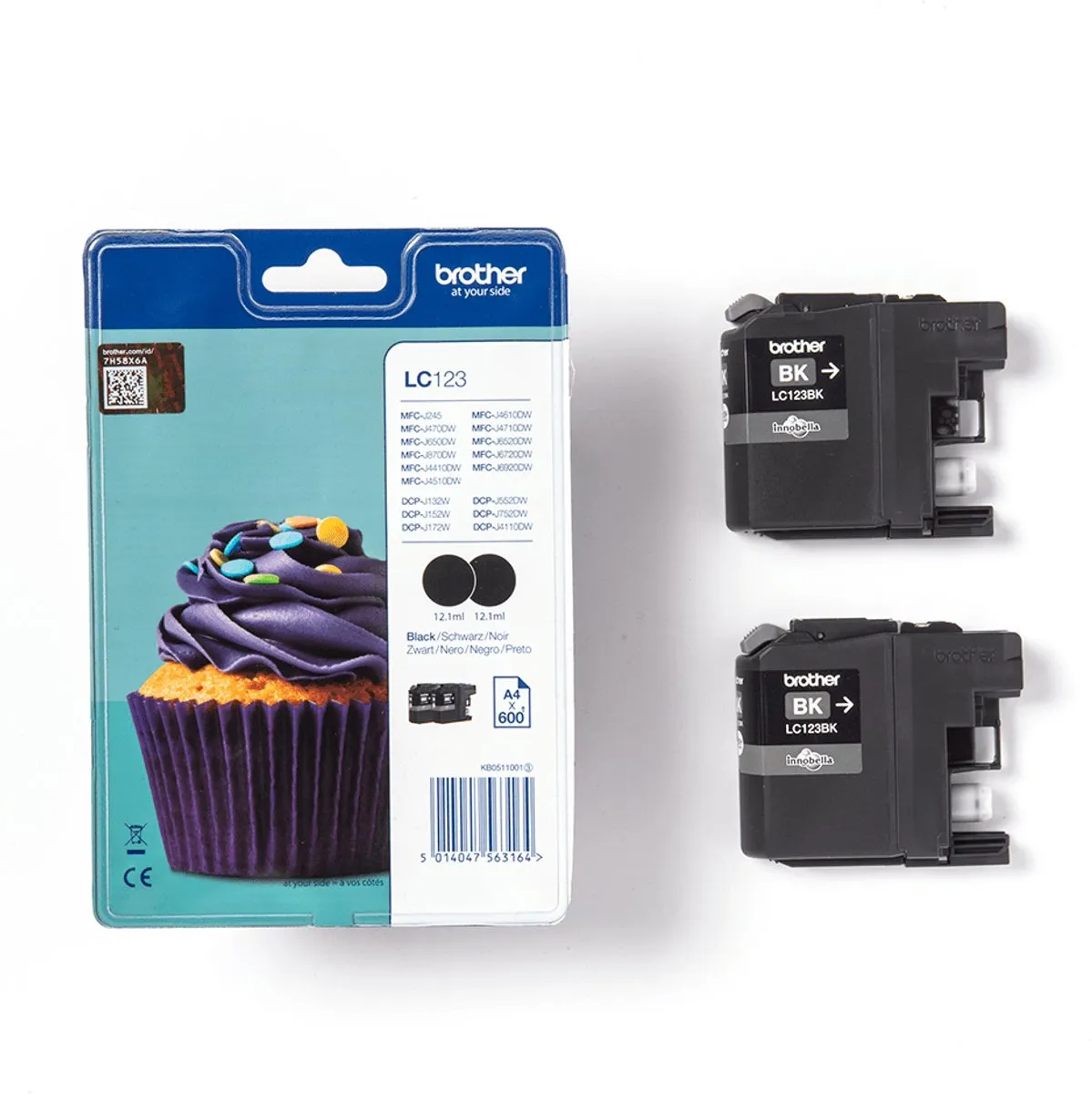 Brother LC-123BKBP2 Inktcartridge - 2 Stuks - Zwart