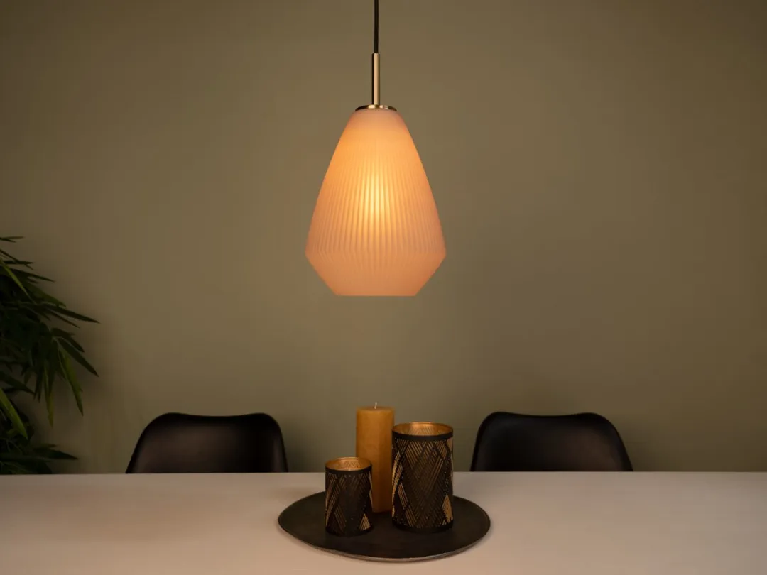 Eglo Caprarola Hanglamp - Ø20cm - Zand/Koper - Satijn Glas - afbeelding 6 van 6